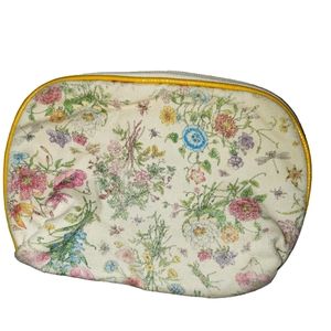 Soho London New York Distressed Floral Cosmetics Bag